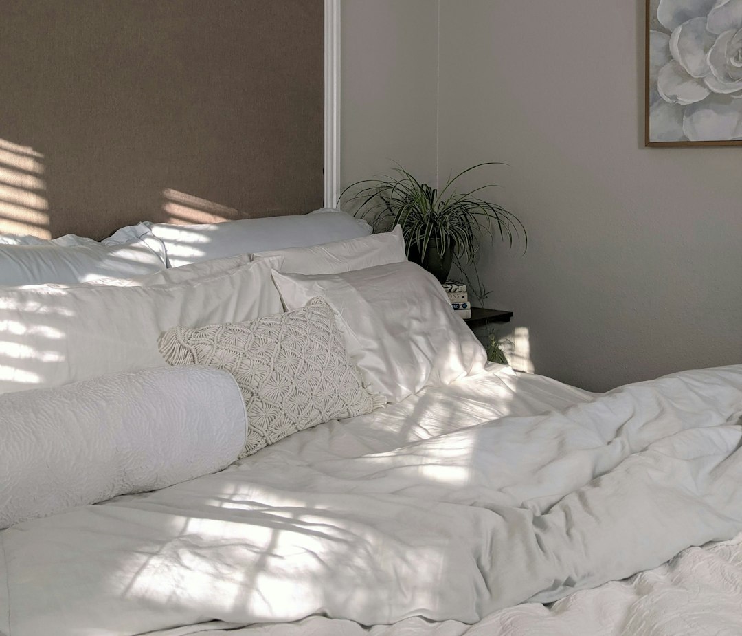 Cozy neutral bedroom interior