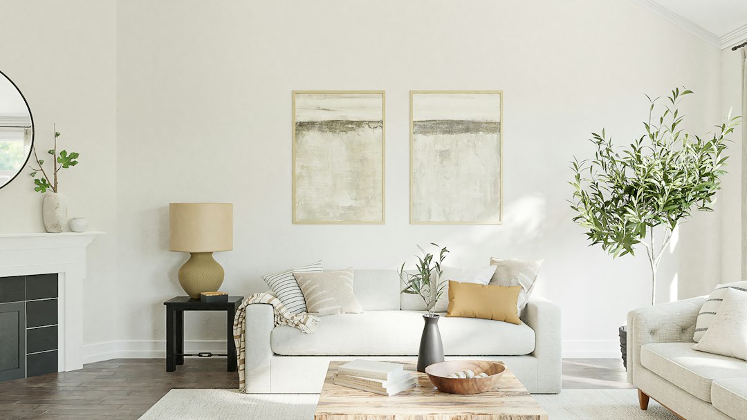 Warm elegant living room interior